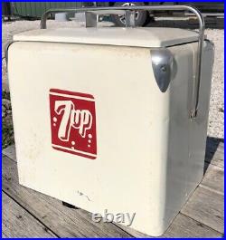 7up Metal Soda Pop Bottle Cooler, Picnic Ice Chest, Vintage Drinks Sign B