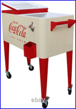 80 QT Cream and Red Coca-Cola Cooler CP 98131 80 QT Cream and Red Coca-Cola Cooler CP 98131