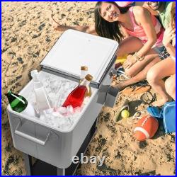 80 QT Rolling Cooler Cart Ice Chest for Outdoor Patio Deck Party Portable Party