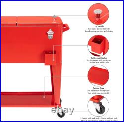 80 Quart Rolling Ice Chest on Wheels, Portable Patio Party Bar Drink Cooler Cart 80 Quart Rolling Ice Chest on Wheels, Portable Patio Party Bar Drink Cooler Cart