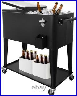 80Qt Outdoor Rolling Cooler Cart Ice Beer Beverage Chest Party Drink Camping US
