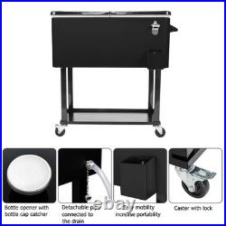 80Qt Outdoor Rolling Cooler Cart Ice Beer Beverage Chest Party Drink Camping US