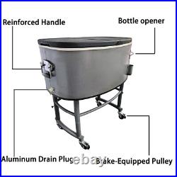 82Qt Dual-Lid Rolling Cooler Locking Wheels, 4-Day Ice Retention, Bottle Opener 82Qt Dual-Lid Rolling Cooler Locking Wheels, 4-Day Ice Retention, Bottle Opener