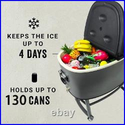 82Qt Dual-Lid Rolling Cooler Locking Wheels, 4-Day Ice Retention, Bottle Opener 82Qt Dual-Lid Rolling Cooler Locking Wheels, 4-Day Ice Retention, Bottle Opener