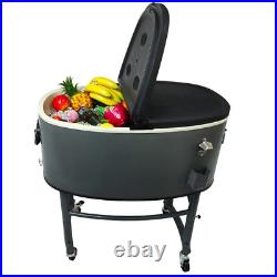 82Qt Dual-Lid Rolling Cooler Locking Wheels, 4-Day Ice Retention, Bottle Opener 82Qt Dual-Lid Rolling Cooler Locking Wheels, 4-Day Ice Retention, Bottle Opener