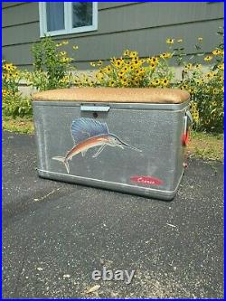 American Camping Supplies Cronco Cooler Box Aluminum, Vintage, 1950's NICE Large