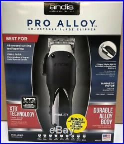Andis Pro Alloy XTR Adjustable Blade Clipper Black / Silver / Cooler #69100 NEW