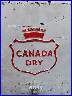 Antique Canada Dry Metal Cooler, Pre-owned, Pull Out Tray, 17x 16 X 13. Handle