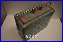 Antique Coca-Cola Cooler Box 1940s Metal Ice Chest Embossed Drink Coca-Cola Logo