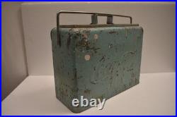 Antique Coca-Cola Cooler Box 1940s Metal Ice Chest Embossed Drink Coca-Cola Logo