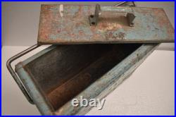 Antique Coca-Cola Cooler Box 1940s Metal Ice Chest Embossed Drink Coca-Cola Logo