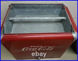 Antique Coca-Cola Metal Cooler Bottle Opener with Tray Progress Refrigerator Co