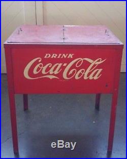 Antique Coca Cola Metal Cooler FREE SHIPPING ORIGINAL CONDITION EXCLUSIVE PARTS