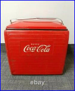 Antique Coca-Cola Metal Ice Chest Cooler 1950s Excellent Condition