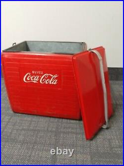 Antique Coca-Cola Metal Ice Chest Cooler 1950s Excellent Condition