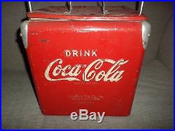 Antique Coca Cola Metal Ice box Cooler TempRite Mfg. Co. Arkansas City