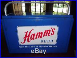 Antique Hamm's Beer Metal Cooler Vintage Sign Original
