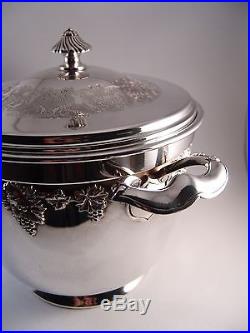 Antique Ice Bucket Wine Cooler Silver Plate Copper Sheffield White Metal Mounts