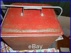 Antique Metal Cooler Vintage Cola Cooler Ice Chest Rustic Decor Camping Fishing