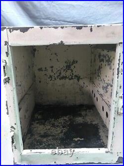 Antique Metal Double Door Recessed in Wall Chest Cooler Cabinet Old VTG 498-23B