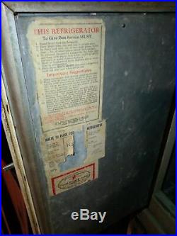 Antique Metal / Galvanized Icebox Ice Box Refrigerator Cooler Bar, Cobleskill NY