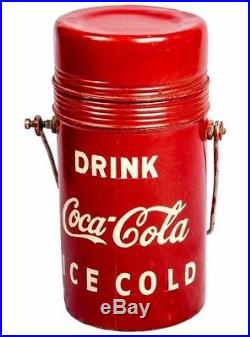Antique Old Cylindrical Shape Carrier Coca Cola Bottle Metal Cooler HB 0110
