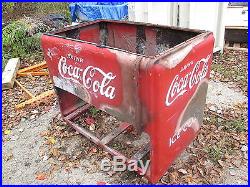 Antique Store Coca-Cola Coke 42 Metal Bottle Cooler Shell Ice Box 1930's