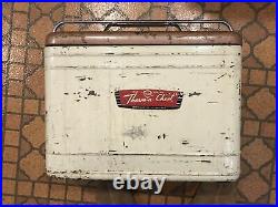 Antique THERM A CHEST metal ice chest with bottle opener