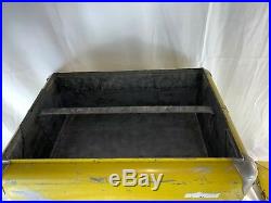 Antique Vintage 1950s RC Cola Royal Crown Yellow Metal Cooler Ice Chest 21x18x13