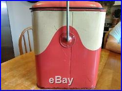 Antique Vintage 1950s The Traveler Metal Cooler Ice Chest Soda Pop