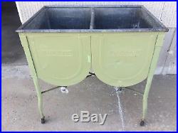 Antique Vintage Dixie Wash Tub Stand Double Cooler Chest