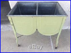 Antique Vintage Dixie Wash Tub Stand Double Cooler Chest