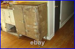 Antique Vintage Metal Ice Box Chest Refrigerator AS IS #3233