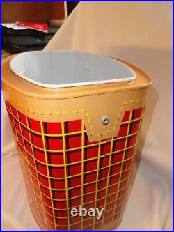 Antique Vintage Thermos Plaid Oval Cooler Pristine Condition No Handle