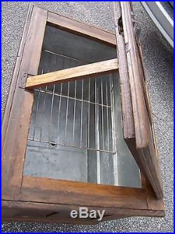 Antique Wooden Ice Box Chest Galvanized Metal Inside