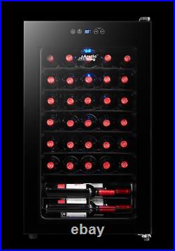 Arctic King Premium 34-Bottle Wine Cooler Touch Control LED Lighting Black
