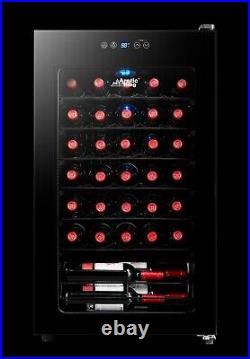 Arctic King Premium 34-Bottle Wine Cooler Touch Control LED Lighting Black NEW