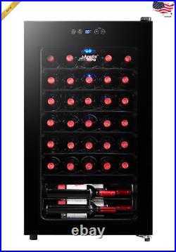 Arctic King Premium 34-Bottle Wine Cooler Touch Control LED Lighting Black NEW