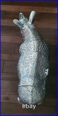 Arthur Court Rhino Wine cooler ice bucket metal statue Sculpture Rare