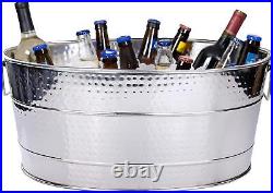 Aspen Heavy-Duty Oval Stainless Steel Beverage Tub for Parties Metal Larg