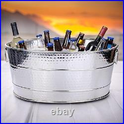 Aspen Heavy-Duty Oval Stainless Steel Beverage Tub for Parties Metal Larg