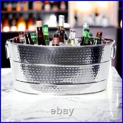 Aspen Heavy-Duty Oval Stainless Steel Beverage Tub for Parties Metal Larg