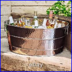 Aspen Heavy-Duty Oval Stainless Steel Beverage Tub for Parties Metal Larg