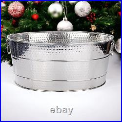 Aspen Heavy-Duty Oval Stainless Steel Beverage Tub for Parties Metal Larg