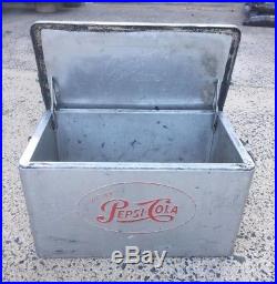 Authentic Vintage Metal Pepsi Cola Cooler / Trunk / Chest UNRESTORED ORIGINAL