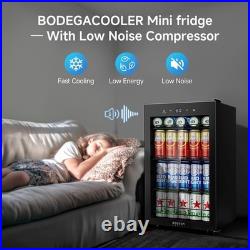 BODEGACOOLER Beverage Refrigerator Cooler, 24 Bottles Mini Fridge with Glass Door