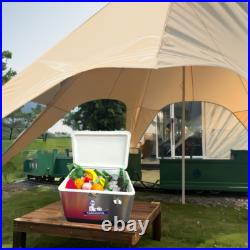 Beach Metal Cooler 54 QT Yakimoto Reto Ice Chest for Camping BBQ Party Traveling