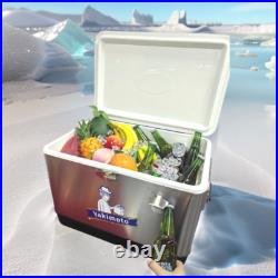 Beach Metal Cooler 54 QT Yakimoto Reto Ice Chest for Camping BBQ Party Traveling