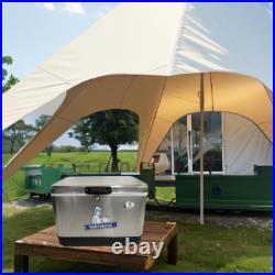 Beach Metal Cooler 54 QT Yakimoto Reto Ice Chest for Camping BBQ Party Traveling