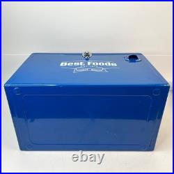 Best Foods Promo Retro Ice Chest Metal Cooler Box Blue with Bottle Opener